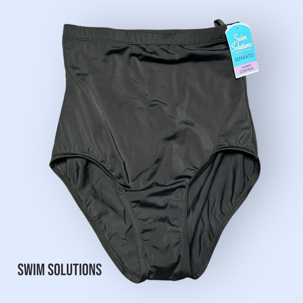 High-Waist Tummy Control Bikini Bottoms - Size 8